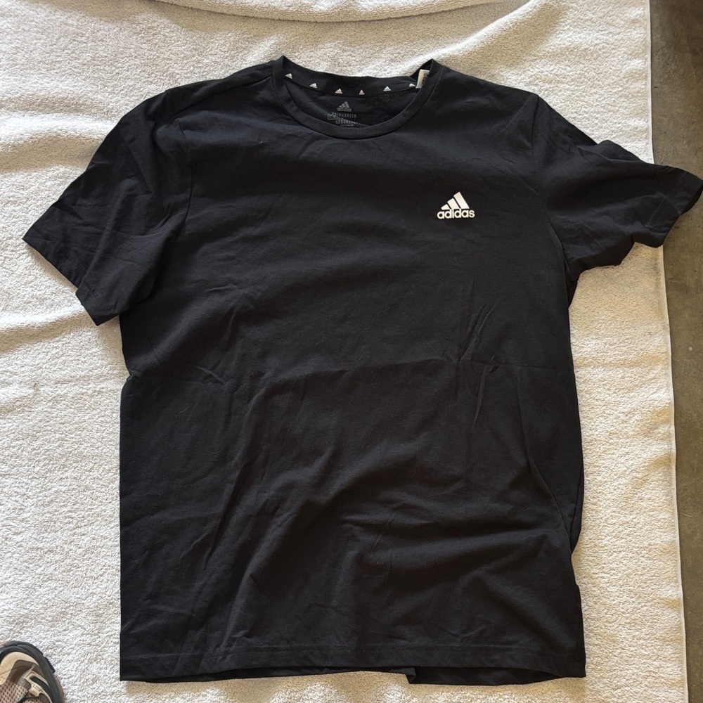 adidas Black Short-Sleeve Logo Crew Tee